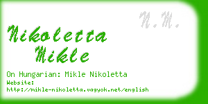 nikoletta mikle business card